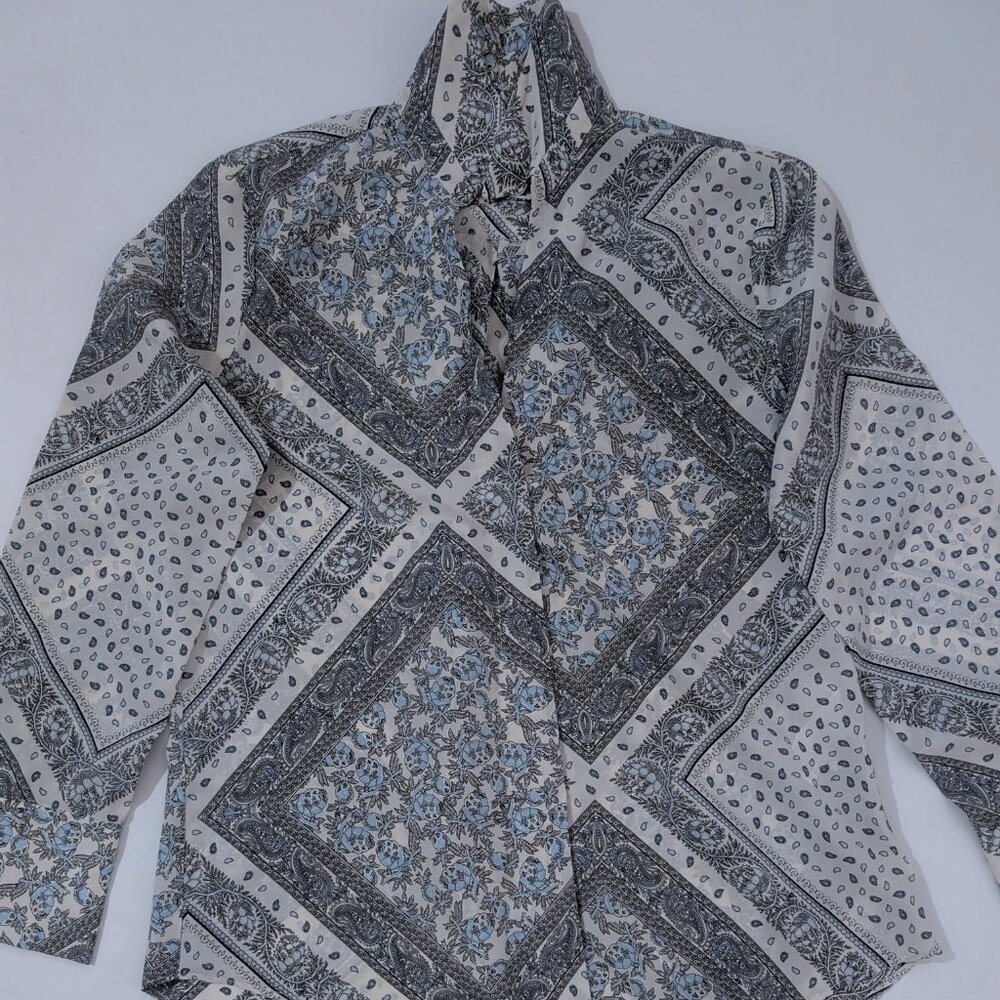 Zara Long Sleeve Paisley Top